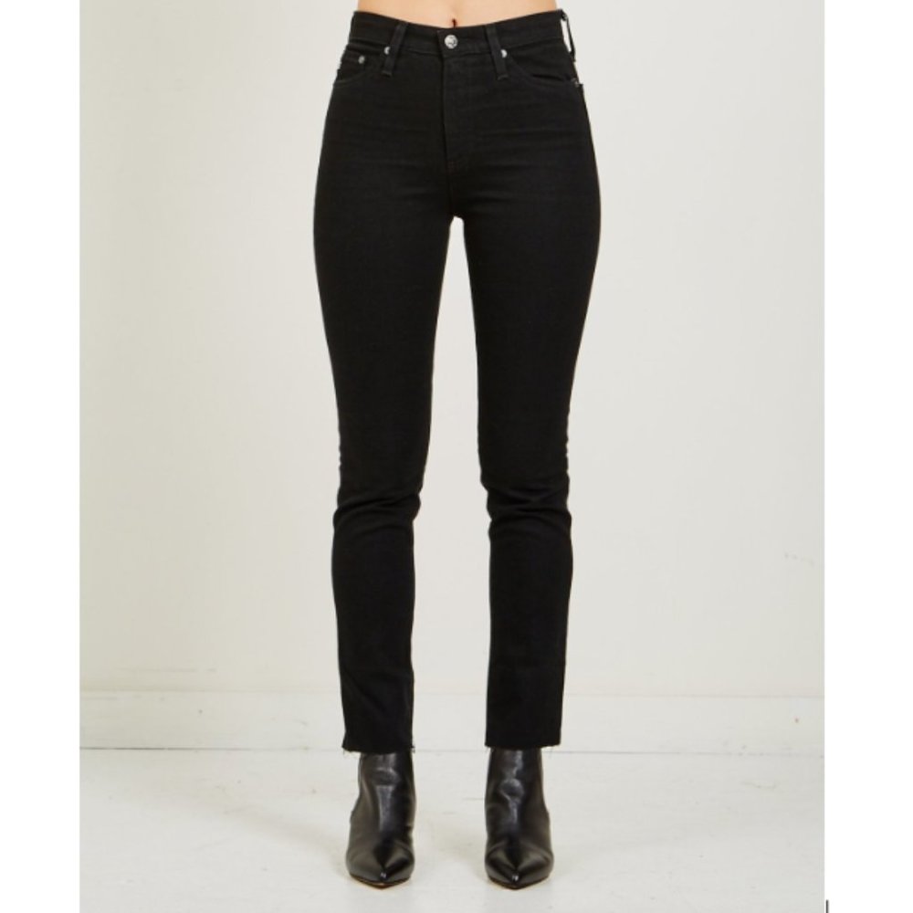 AG Sophia High Waist Ankle Skinny Jeans In 1 Year Black Hawk
